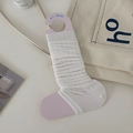 Vertical ribbed off-white ballet style leg warmers with textured knit fabric - One Size / Bleached White