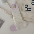 Creamy white knitted leg warmers with vertical ribs and cozy slouchy texture for women - One Size / Creamy White