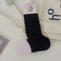 Dark charcoal grey ribbed knit slouch socks in a stylish balletcore leg warmer style - One Size / Dark Gray