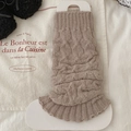 Scaldamuscoli da donna in marrone caffè con maglia a trecce e bordi decorativi a volant - Taglia unica / Caffè Chiaro