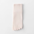 Chaussettes à cinq orteils rose clair respirantes avec bords-côtes et maintien sport - Beige