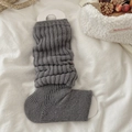 Graue Strick-Beinstulpen mit bunten Noppen und Rippenstruktur für den Herbst-Look - Einheitsgröße / Dunkelgrau