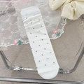 White polka dot crew socks with cute bow and casual slouchy style for women - White Polka Dot