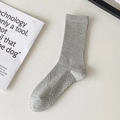 Calcetines grises de media caña para hombre con textura de canalé y suela acolchada - Talla única / Gris claro