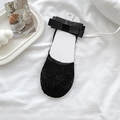 Fantasmini neri in rete da donna con dettaglio elegante di un grande fiocco nero - Taglia unica / Nero