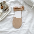 Fantasmini in rete traspirante beige con fiocco in nastro per un look minimalista - Taglia unica / Marrone