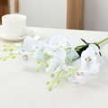 White artificial Phalaenopsis orchid with green buds and leaves for home decoration - 5-Branch Phalaenopsis / White