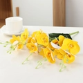 Realistic yellow Phalaenopsis orchid stems with lifelike brown spots for home decoration - 5-Branch Phalaenopsis / Yellow