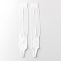 White ribbed stirrup leg warmers in ballet style with breathable knit texture - One Size / White