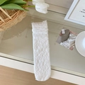Elegante cremeweiße Socken aus Spitze mit Blumenmuster und Rüschen für Damen - Einheitsgröße / Weiß