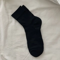Minimalistische schwarze Damen Wadenstrümpfe aus atmungsaktivem Baumwollmischgewebe - Einheitsgröße / Schwarz