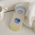 Calze invisibili stile giapponese con motivo cartone del latte e dettagli multicolore - Cartone del Latte