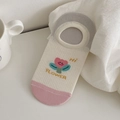 Fantasmini bianco panna con motivo a fiori rosa e scritta hi flower decorativa - Fiore