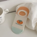Fantasmini in cotone traspirante con motivo pomodoro e silicone antiscivolo donna - Pomodoro