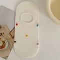Fantasmini bianchi invisibili con pois colorati in morbida maglia di cotone estiva - Taglia unica / Pois Colorati