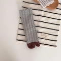 Calcetines Tabi grises con punta marrón en contraste y bordes con volantes - Talla única / Gris