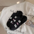 Calcetines invisibles negros transpirables con lindo conejo blanco y diseño love rosa - Talla única / Negro (Patrón de Conejo)