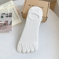 Einzelne weiße Zehensocken in Übergröße aus atmungsaktivem Baumwollstrickgewebe - 42-47 / Weiß