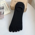 Schwarze Zehensocken für Herren in Übergröße mit rutschfestem Silikon an der Ferse - 42-47 / Schwarz