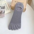 Men's grey low-cut five-finger toe socks with breathable mesh and anti-slip heel - 42-47 / Dark Gray