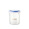 800ml transparent airtight plastic food storage jar with blue seal ring and side scales - Medium 800ml (Blue)