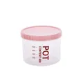 Transparent 600ml food storage jar with pink lid and visible measurement scales - Screw Lid Small 600ml (Pink)
