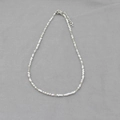 Colorful bohemian handmade beaded necklace with white pearls and adjustable silver clasp - White Transparent (1)