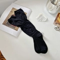 Classic ballet style black high tube socks with soft ribbed texture and knit cotton blend - One Size / Black