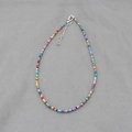 Detail of colorful bohemian seed bead necklace with adjustable silver lobster clasp - Colorful Candy Color (13)