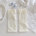 Cream white Lolita mesh socks featuring elegant ribbon bows in a sweet girl style - Mini Bowknot Necklace