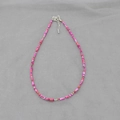Colorful Bohemian beaded necklace with vibrant pink and orange beads and silver clasp - Red Orange Pink Mix (3)