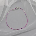 Bohemian seed bead necklace with pink, purple and white beads and silver lobster clasp - Pink Purple Mix (2)
