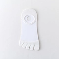Calze invisibili bianche a cinque dita con silicone antiscivolo sul tallone e seta traspirante - Bianco