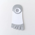 Calze a cinque dita invisibili bicolore grigio e bianco con silicone antiscivolo - Grigio