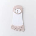 Women's five-finger boat socks in beige with breathable mesh and anti-slip silicone - Khaki