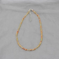Colorful bohemian beaded necklace with orange, yellow and green beads and silver clasp - Orange Yellow Green Mix (8)