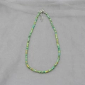 Bohemian seed bead necklace with vibrant green tones and adjustable metal clasp - Green Yellow Mix (12)