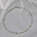 Colorful bohemian beaded choker necklace in grey, gold and white with adjustable chain - Grey Gold White (14)