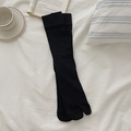 Classic black two-toe tabi socks in long length style for split-toe shoes and casual wear - Black