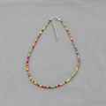Colorful bohemian seed bead necklace with adjustable silver lobster clasp and extender - Dopamine Mix (16)