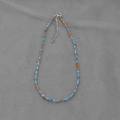 Bohemian beaded choker in blue and orange hues with silver-tone lobster clasp - Blue Orange Transparent (18)