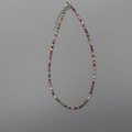 Colorful bohemian beaded necklace with red, white, and green beads and adjustable clasp - Red White Green Gold (20)