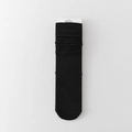 Classic black knitted knee-high socks with wide elastic ribbed cuffs in retail packaging - One Size / Black