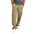 Pantaloni cargo kaki da uomo con coulisse in vita e tasche laterali ampie - M / Cachi