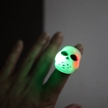 Glow-in-the-dark LED skull ring for Halloween made of translucent plastic material - Skeleton Ring / White