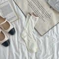 Calze bianche in cotone con orecchie 3D marroni e stile estetico preppy carino - Bianco con Caffè