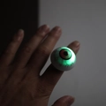 Halloween glowing eyeball ring with green LED light and realistic red bloodshot veins - Eyeball Ring