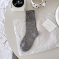 Minimalist dark grey slouch socks with ribbed knit texture and comfortable loose cuffs - One Size / Dark Gray