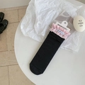 Calze nere in cotone a coste con balze a quadri rosa e targhetta logo - Taglia unica / Nero con Fiocco Rosa