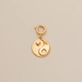 18K gold plated celestial pendant with yin yang hearts and spring clasp fastener - Bagua Yin Yang Pendant
